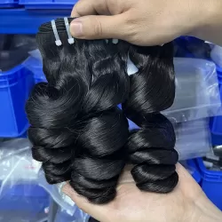 10A Raw Lao Hair Weaves Bundles Loose Wave 