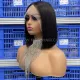 13x4 Raw Human Hair Blunt Cut Bob Wig Straight