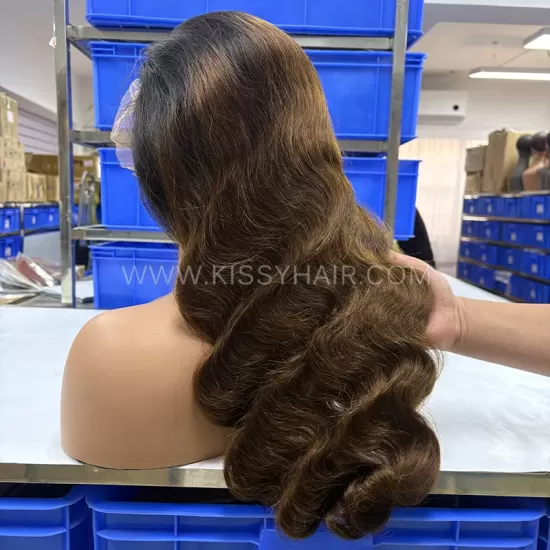 #1B/4 Brown Color 13X4 Human Hair Wig