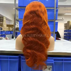 #350 Orange Color 13X4 Human Hair Wig