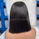 5x5 Raw Human Hair Double Drawn Blunt Cut Bob Wig Straight