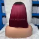 5x5 Raw Human Hair Double Drawn Blunt Cut Bob Wig Straight