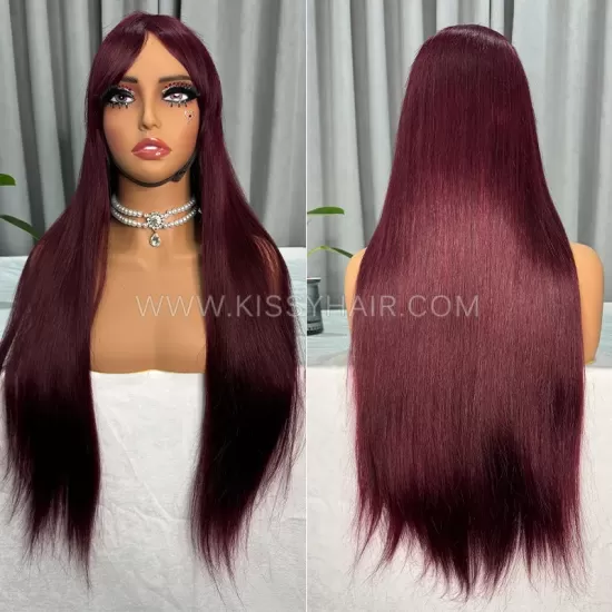 Colored Raw Human Hair Bang Wig