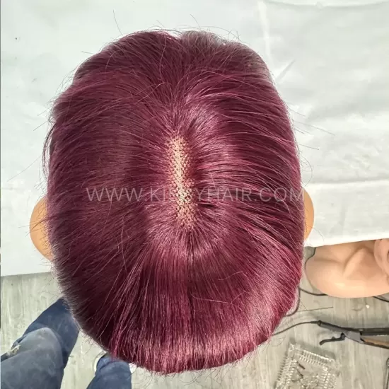 Colored Raw Human Hair Bang Wig